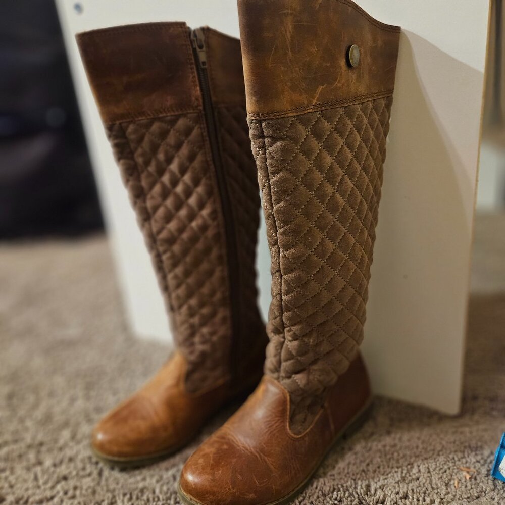 Quilted Leather Riding Boot
